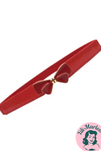 Smalt Elastisk Bælte med Dobbelt Sløjfe - Rød Elegance! 